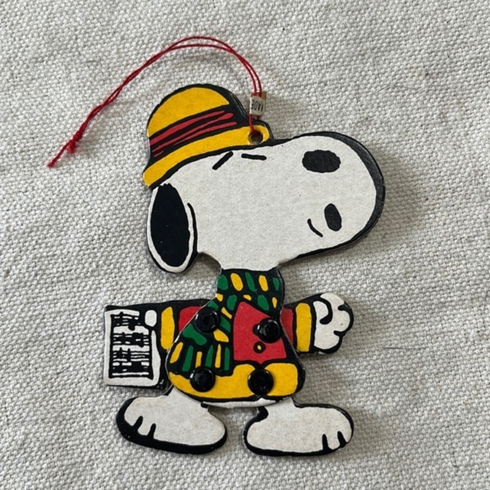 Articulated Snoopy Christmas Ornament Thick Paper Vintage